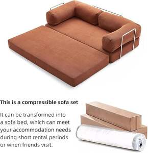 Modern Compression Convertible <strong>Sofa</strong> <strong>Bed</strong> Foldable and Vacuum Compressed Frameless Boneless for Apartment Use <strong>Air</strong> Compressed <strong>Sofas</strong> - Product Image 3