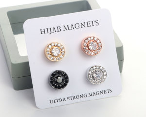 Pin magnético sin enganche para Hijab, broche al por mayor para bufanda musulmana, piedras de circón de cristal, uso de joyería, imanes Hijab - Product Image 2