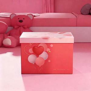 Hộp quà màu hồng có thể tùy chỉnh với tay cầm cho quà sinh nhật và những dịp đặc biệt - Product Image 1