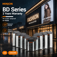 Fuente de Alimentación MINJON BD800-12 Resistente a la Lluvia, 800W, Serie BD, Autorefrigerante, Voltaje de Entrada 176-264VAC, Controlador LED, IP45, 2 Años de Garantía