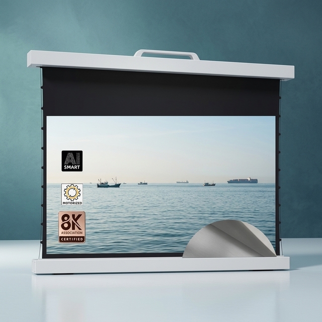 Retractable Electric Motorized Automatic Soft Grey Projector Screen