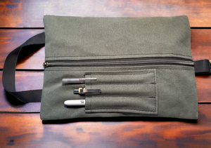 Geborduurd Gewaxt <span class=keywords><strong>Canvas</strong></span> Gereedschapstas Gepersonaliseerde Gereedschapstas Met Rits 12X8 Inch Gewaxt <span class=keywords><strong>Canvas</strong></span> Rits Tas - Product Image 4