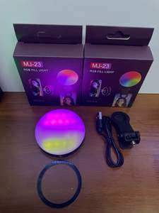 MJ-23 <span class=keywords><strong>MJ23</strong></span> Lampe de remplissage RGB, panneau lumineux, clip pour téléphone portable, lampe LED colorée, lampe de remplissage pour téléphone portable avec batterie - Product Image 2