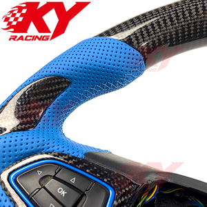 Volant de voiture sport en fibre de carbone personnalisé pour Ford Focus MK3 ST RS 2014-2019 ST-Line Hatchback, compatible avec Focus MK2 MK4 Fiesta - Product Image 2