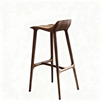 Tabouret de bar vintage en bois massif avec pédale, idéal pour bar à domicile, café, pub, hôtel et usage occasionnel