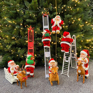 Muñeco de Papá Noel Eléctrico Trepador por Escalera Musical y de Baile, Decoración Navideña, Juguete de Peluche Súper Suave para Niños, Regalo de Navidad - Product Image 1