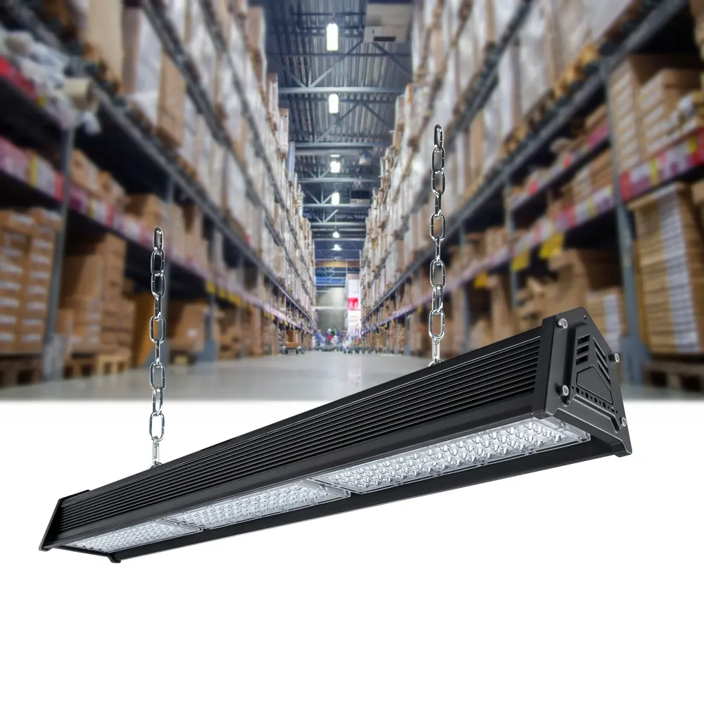 Fabrika doğrudan LED lineer tavan lambası 60W 120W 150W 200W su geçirmez IP65 endüstriyel yüksek defne depo LED ışık sensörü ile