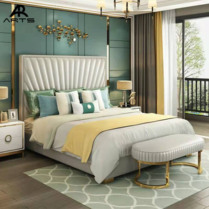 Letto Matrimoniale King-<span class=keywords><strong>Size</strong></span> di Lusso dal Design Moderno in Morbida Pelle con Contenitore Arredamento per Camera da Letto per Hotel e Casa - Product Image 2
