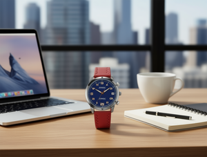 Orologio Smart Glamex alla Moda con Cassa in Acciaio Inossidabile, Cinturino in Pelle, Resistente all'Acqua, Design Rotondo Unisex - Product Image 2