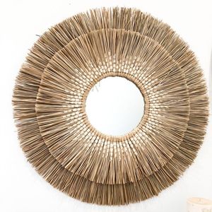 Espejo decorativo de alta calidad hecho a mano con diseño moderno para pared del hogar, de estilo vintage, hecho en Vietnam, material de ratán - Product Image 2