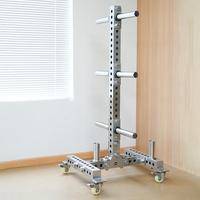 Support de rangement mobile en acier inoxydable pour plaques de barre de musculation, support de barre de musculation pour salle de sport à domicile, organisateur d'équipement de fitness
