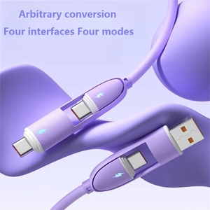 27W Pd Nhanh Chóng Sạc 4-Trong-1 Đa Chức Năng Tốc Độ Cao Type-C USB Cáp Dữ Liệu Phổ Nylon Bện IOS Máy Tính Di Động Mã Vạch - Product Image 4