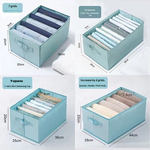 Pants Clothing <b>Storage</b> Organizer Sweater Divider Dormitory Wardrobe Compartment <b>Box</b> Japanese Style Foldable PP Plastic 18L - Product Image 2