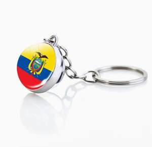 Porte-clés et pendentif de sac en verre avec fleur en cristal, motif drapeau national d'Uruguay, bijou souvenir de <span class=keywords><strong>voyage</strong></span> - Product Image 6