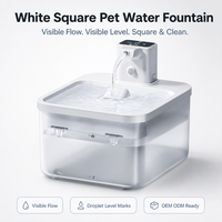 Tempat Minum Hewan Peliharaan Putih Otomatis Sirkulasi Air dengan Indikator Level Air Tangki Transparan Berlapis Embun untuk Kucing dan Anjing di Dalam Ruangan