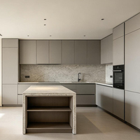 Meuble de cuisine modulaire de conception moderne, prêt à assembler, en bois massif, armoire de rangement de luxe haute pour cuisine