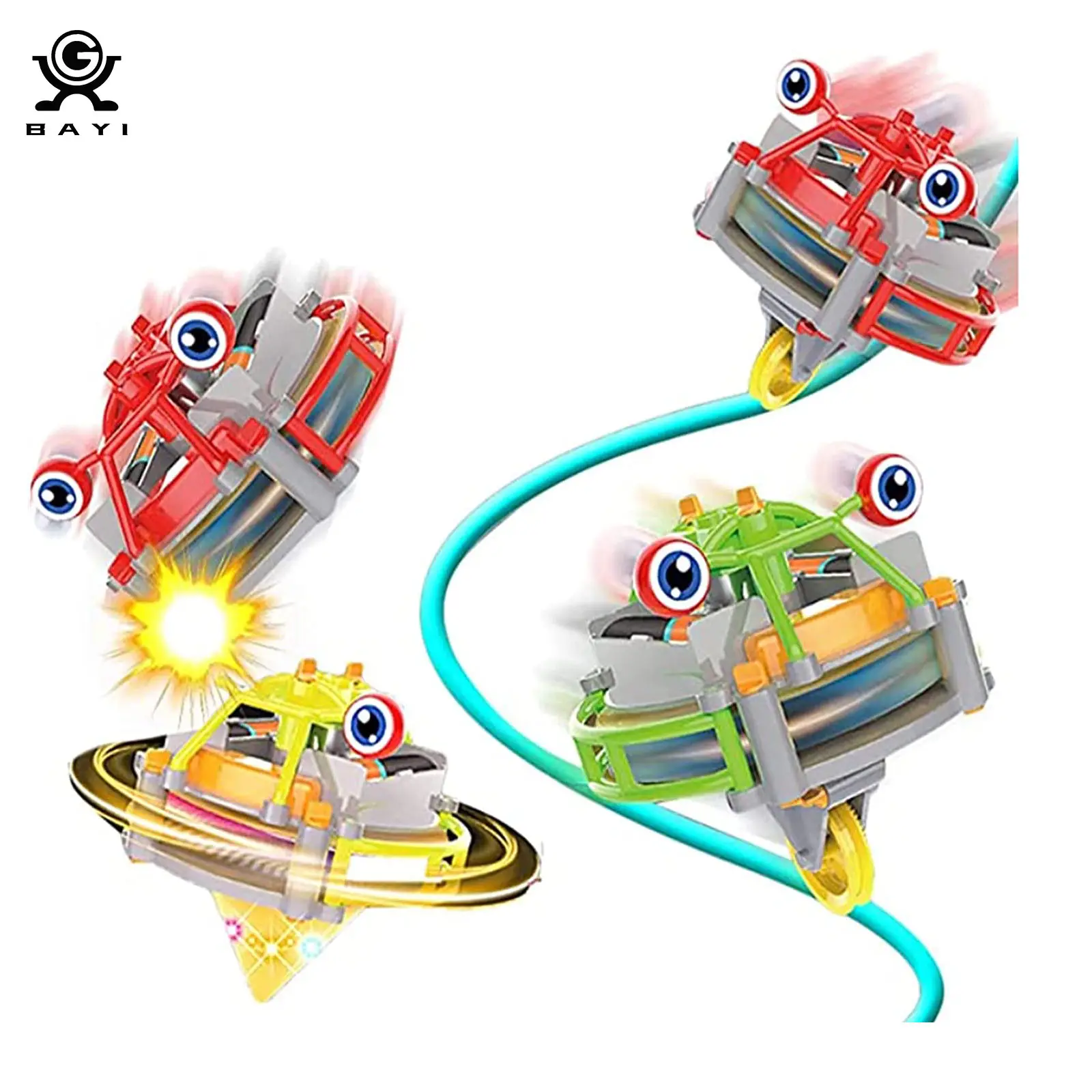 BAYI Novelty Gag Toys Spinning Top Anti Gravity Tightrope Walking Desktop Balance Tumbler Unicycle Robot Toy for Kids Gifts