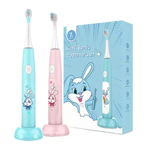 Hot Sale Rechargeable Cute Private Label Ultrasoft Bristle Sonic Kids Children Electric Toothbrush For Children With Logo