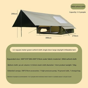 Casa de Campo Familiar de Lujo de Doble Capa para 4-6 Personas, Impermeable, Fácil de Instalar, Portátil, para Todas las Estaciones, con 3 Dormitorios y Sala de Estar - Product Image 2