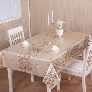 Vàng dập nổi <span class=keywords><strong>PVC</strong></span> Khăn trải bàn với bạc dập nổi kim loại in nhựa bảng Bìa sợi được hỗ trợ cho bên ngoài trời tiệc chiêu đãi - Product Image 5