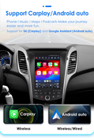 Radio Multimedia Android 9.7 Inch dengan CarPlay dan Android Auto Nirkabel Terintegrasi untuk Hyundai i30 Mistra 2011-2017, plug & play
