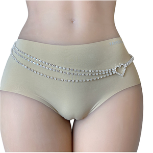 Nouveauté 2024 Boyi Heart Chaînes de taille multicouches en strass plaqué or 24K pour femme, bijoux de fête style classique - Product Image 1