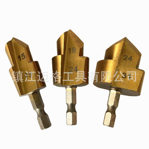 Hexagonal Shank Spade Drill Bit 15 18 24mm Gold Finish For Water Pipe Flaring And Enlarging - Product Image 1