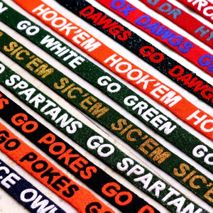 Sangle de sac perlée Team Spirit, poignée de sac à main en perles de rocaille, Hookem Go Dawgs Sicem Go Spartans Go Pokes, accessoire sportif personnalisé, vente en gros - Product Image 1