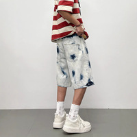 280g lourd été à la mode marque hommes mi-longueur Denim Shorts artisanat coupe ample léger luxe cinq points motif couleur unie pantalon