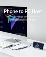 USB-C 7-Port Docking Station USB3.0 Hub Splitter HDTV 4K Screen Mirroring Device Type-C Converter Adapter for Computer Laptop
