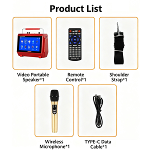 Lecteur vidéo sans fil portable à grand écran de 10 pouces haut-parleur de karaoké de danse carrée en plein air avec système de commande de chansons - Product Image 6