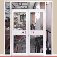 Nouvelle conception moderne de porte d'entrée KFC avec cadre en aluminium, ouverture à battant, en fibre de verre, verre, acier inoxydable, application pour la maison et la salle de bain