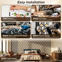 Panneaux acoustiques en bois MDF avec placage en bois à grain visible, support en feutre PET à motif géométrique hexagonal, insonorisants pour projets intérieurs