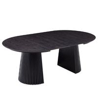 Meubles de salle à manger en bois multifonctionnels modernes, table ovale extensible pliable pour 8 personnes, utilisation stable en hôtel, style panneau