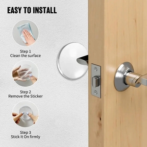 Pelindung dinding penghenti pintu karet bulat, tidak berlubang, karet lembut, pelindung dinding, tombol pintu tercetak bening - Product Image 6