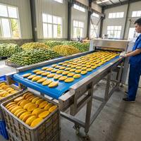 Machine à découper les mangues en bandes rotative automatique à haute efficacité en acier inoxydable pour ligne de production de fruits