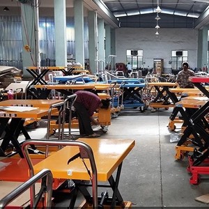 Chariot à main hydraulique, plateforme élévatrice à ciseaux manuelle, hauteur 720 mm, monocouche, métal et plastique, véhicule de manutention logistique pour entrepôt - Product Image 2