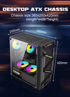 OEM ODM Custom Gaming Computer Case ATX Desktop Cabinet Tempered Glass PC Tower Gaming Casing Computer Cases