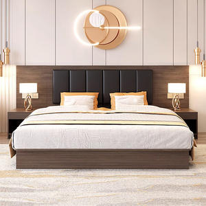 Juego de cama doble de lujo y moderno, muebles de madera maciza para apartamentos de hotel, dormitorios, materiales de madera contrachapada MDF, escuelas - Product Image 2