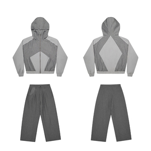 Conjunto de Sudadera con Capucha y Pantalones KINGSEN Personalizados con Bordado, Transpirables, a Rayas, con Bloques de Color, con Cierre, para Hombre, Ropa Deportiva de Alta Gama para Primavera - Product Image 5