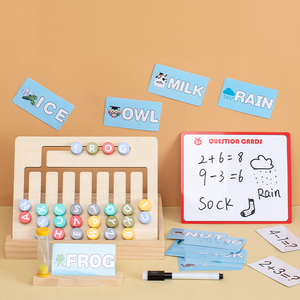 Numero di legno lettere doppia faccia mossa scacchi aggiunta e operazione di sottrazione incantesimo parola giocattolo educativo per i bambini - Product Image 2