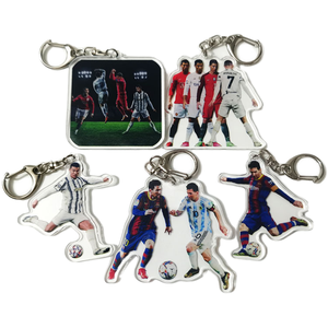 Porte-clés sportif en acrylique avec impression UV, modèle Yakelike YKL, souvenirs de football de Cristiano <span class=keywords><strong>Ronaldo</strong></span>, <span class=keywords><strong>Haaland</strong></span> et Neymar, fabriqué en Chine - Product Image 1