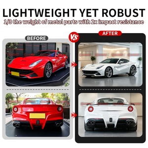 ชุดแต่งไวด์บอดี้คาร์บอนไฟเบอร์สไตล์ RZ สำหรับ Ferrari F12 Berlinetta แพ็คเกจแอโรคาร์บอนเต็มรูปแบบ พร้อมลิ้นหน้า-หลังและสเกิร์ตข้าง - Product Image 3