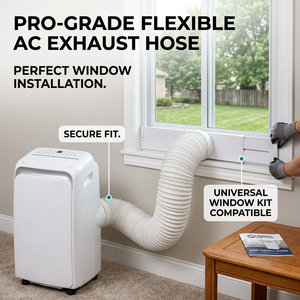 Tuyau d'évacuation flexible universel en <span class=keywords><strong>PVC</strong></span> pour climatiseur portable YOD HVAC Contractor AC Accessories, 5,9 pouces, extensible - Product Image 1