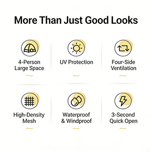 Tienda de Campaña Automática Todoterreno con Piso Robusto para Protección en Terrenos de Campamento Accidentados - Product Image 6