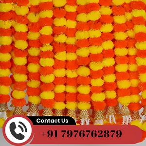 Guirnalda de Caléndulas Artificiales con Borlas para Decoración de Bodas, Diwali, Cumpleaños, Eventos, Festivales, Pooja, Mandap, Escenarios, Hechas a Mano, Estilo Art Deco - Product Image 6