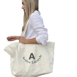 Eco Friendly <b>Extra</b> <b>Large</b> Custom Logo Organic Reusable Cotton Shopping <b>Bag</b> Canvas Grocery <b>Bag</b> Oversize Gym Tote <b>Bag</b> - Product Image 1