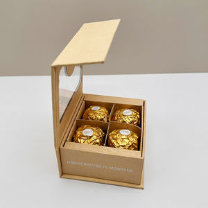 Caja de Embalaje Personalizada para Bombones de Chocolate y Fresa, Caja de Regalo con Ventana Transparente para Trufas y Brownies, Cierre Magnético con Separador - Product Image 2