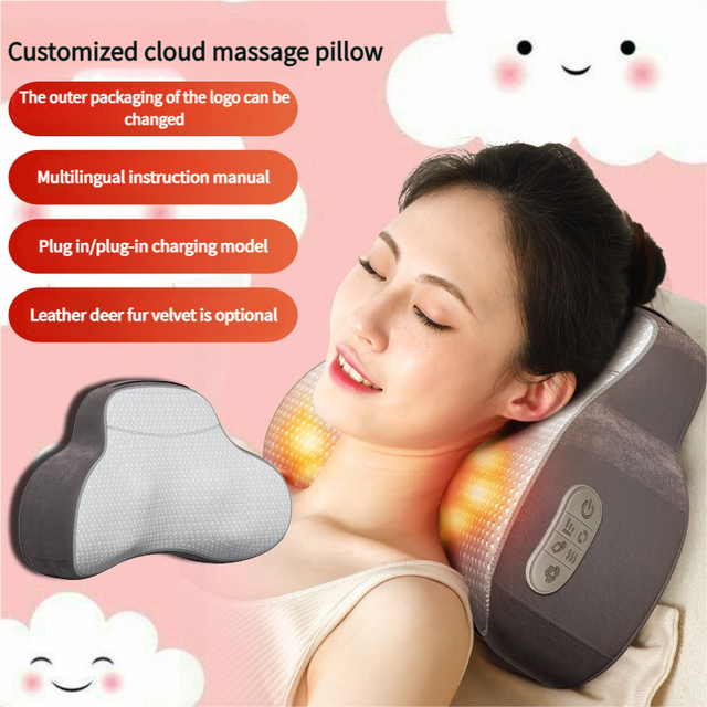 2025 Zhenhao Cloud Customized Portable Neck & Body Use Timing Control 12V Massage Pillow