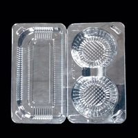 Boîte d'emballage en PET transparent à 2 cavités pour tartelettes aux œufs, avec couvercle à charnière pour une protection optimale, un transport sécurisé et une présentation en magasin